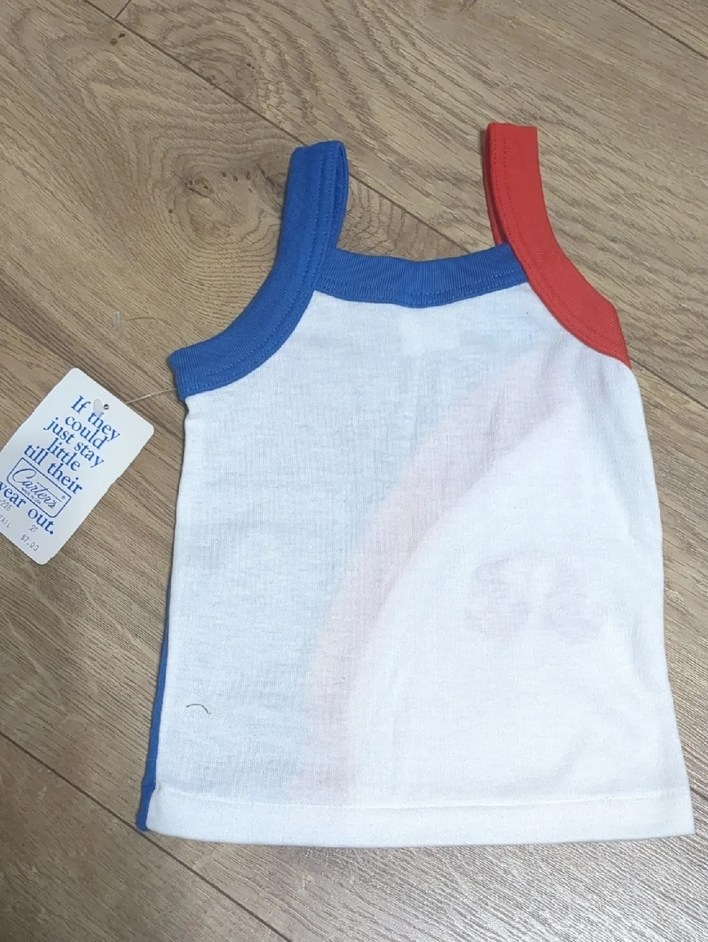 Vtg Carter's USA Nautical Tank 2T Red White Blue Anchors Embroidery 80s